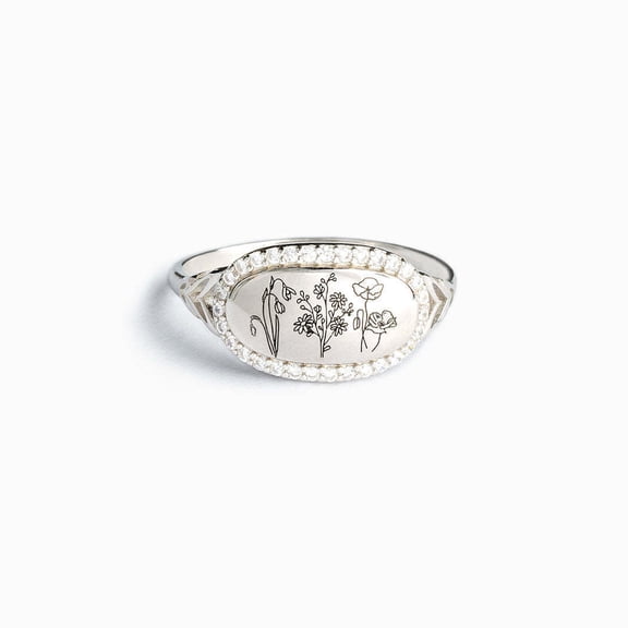 Womens Flower Ring with Rhinestones Elegant Alloy Fashion Ring Floral Design Jewelry Silver or Gold Finish Perfect for Everyday Wear and Special Occasions