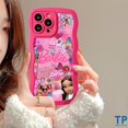 thumbnail image 1 of Para Oppo A77 A57 A96 A77s A17K A74 A76 A9 A12 A7 A95 A35 A33 A15 A5s A17 A36 A32 A11K A15s A11 A16 A3s A5 A16K A53 A54 A16s Borde Ondulado Rosa Bonita Princesa Barbie Oso Lotso Caso, 1 of 3