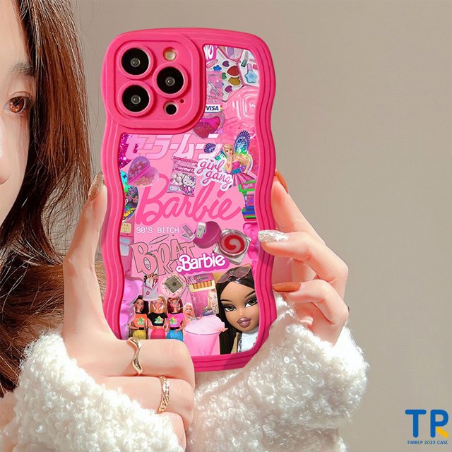 Para Oppo A77 A57 A96 A77s A17K A74 A76 A9 A12 A7 A95 A35 A33 A15 A5s A17 A36 A32 A11K A15s A11 A16 A3s A5 A16K A53 A54 A16s Borde Ondulado Rosa Bonita Princesa Barbie Oso Lotso Caso