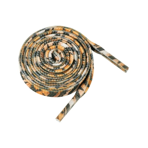 INSPIRE CHIC Printed Shoelaces Animal Pattern Flat Shoe Laces for Sneakers 2 Pairs White Yellow 120cm/47.24"