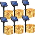 thumbnail image 1 of Guirnalda de luces solares btfarm, paquete de 6, 60 m, 480 LED, IP65, blanco cálido, 1 of 7