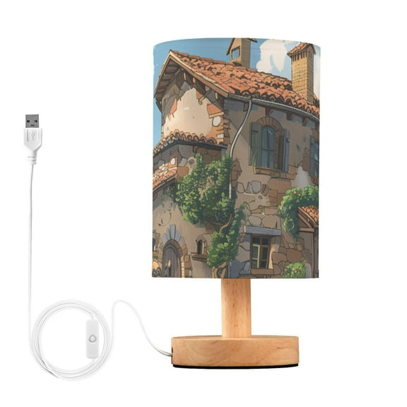 Farmhouse Table Lamp for Desk Nightstand Lamp with USB Modern Gifts for Bedroom Living Room Kids Room