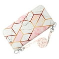 thumbnail image 6 of Crossbody Wallet Case for Motorola Moto G Power 2021, Marble Pattern Luxury PU Leather Detachable Shoulder Strap Lanyard Magnetic Clasp Flip Cover with Card Slots Holder Kickstand Case,Pink/White, 6 of 9