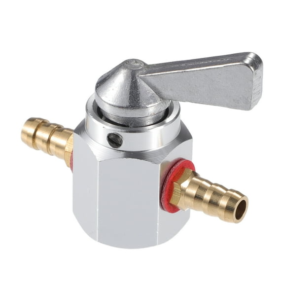 Unique Bargains Gas Inline Petrol On-Off Fuel Tap Petcock Valve Switch 6mm for Motorbike ATV Quad Dirt Bike Silver Tone
