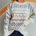 thumbnail image 5 of Felirenzacia Women's Casual Jumpers, Nordic Knit Pullover, Crew Neck Long Sleeve Sweater with Geometric Pattern, 5 of 5