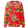 thumbnail image 4 of toraway Sweat à Capuche pour Femmes Grande Taille Quotidien Maison Extérieur Manches Longues Col Rond T-Shirt Imprimé Fleuri Blouse S, 4 of 4