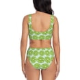 thumbnail image 3 of Rocae Green Lemon Slices for Bikini Set for Women Two Piece Sexy High Swimsuits Split Crossover Bikini XX-Large, 3 of 9