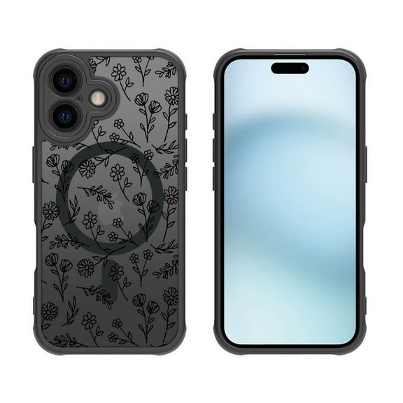 HZSY.for iPhone 16 magsafe magnetic ultra-thin mobile phone case-flower