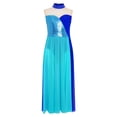 thumbnail image 2 of Jizyo Robe de Danse Sans Manches pour Filles à Sequins Color Block Costume de Danse Lyrique Tenues de Ballerine Bleu 14, 2 of 7