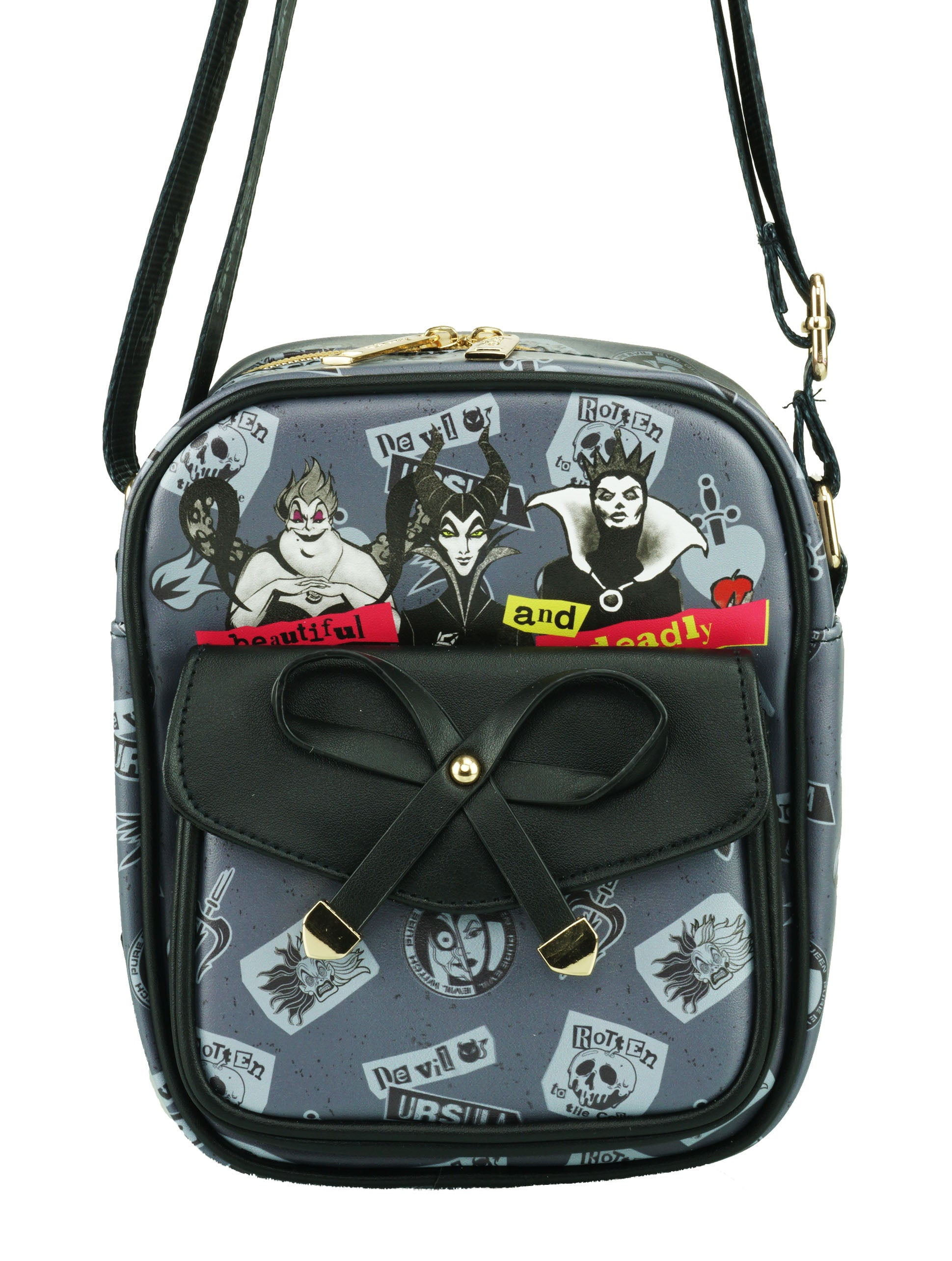 Loungefly Disney Villains Debossed All Over Print  Double Strap Shoulder Bag Loungefly Disney Villains Debossed All Over Print Womens  main image 3