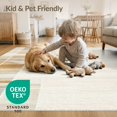 thumbnail image 4 of ODIKA 9'x12' Washable Area Rug Beige Composition Abstract Stripe Wave Minimalist Neutral Cream for Master Suite, California King, Under Bed, Non-Shedding, Easy Care, 4 of 7