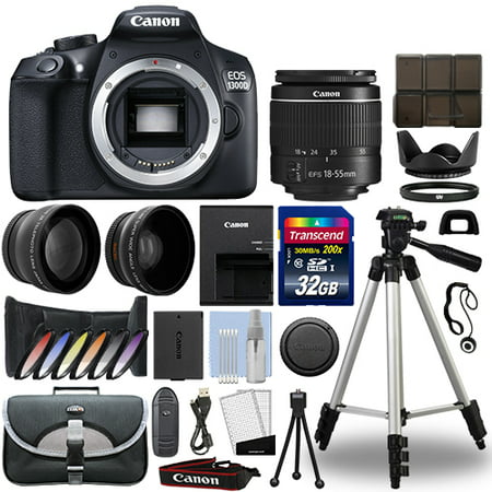 Canon EOS 1300D / Rebel T6 DSLR Camera + 18-55mm 3 Lens Kit+ 32GB Best Value (Best General Lens For Canon)