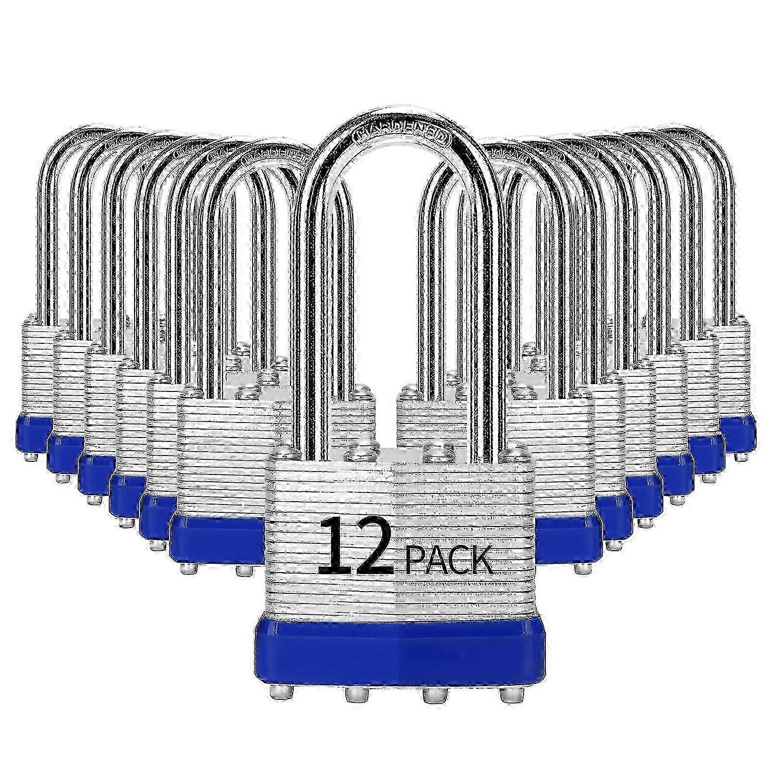 Padlocks Keyed Alike, Pack Of 12, Laminated Steel Keyed Lock (1-9/16 ...