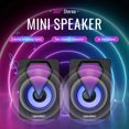 thumbnail image 2 of XTMPMY: Elegante y colorido altavoz negro con cable para computadora que realza tu experiencia de audio. ¡El regalo perfecto para los amantes de la música esta Navidad! Disfruta de un diseño moderno, 2 of 7