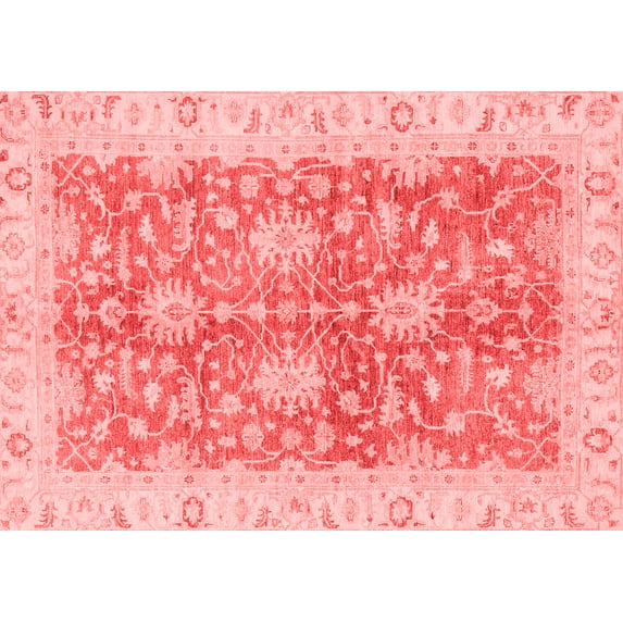 Ahgly Company Indoor Rectangle Abstract Red Modern Area Rugs, 4' x 6'