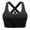 Black, variant on Pretty Comy Zipper in Front Sports Bra High Impact Strappy Back Support Workout Top