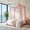 Pink, variant on 2 Panels Lace Canopy Bed Scarf for Full/Queen Metal Bed Frame,Wood Frame Bed, Luxury Sheer Bed Canopy Scarf Drapes, Four Post Bed Canopy Drapes, Canopy Bed Curtains