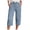 Sky Blue, variant on felwors Womens Capri Pants Summer Wide Leg High Waisted Pants Drawstring Casual Trousers with Pockets (Navy, L)