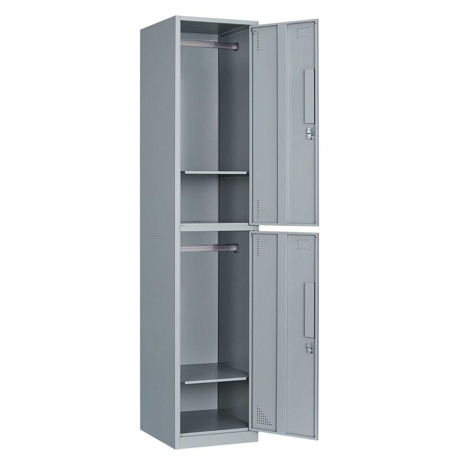 Fesbos Metal Locker 2 Lockable Door,71" Tall Steel Storage Cabinet for School Office Gym Home Employees Staff Sundries Room