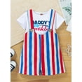 thumbnail image 2 of Arvbitana 2Pcs Baby Boy Girl 4th of July Outfit 3 6 9 12 18 Months Short Sleeve Letter Print Romper Striped Suspender Shorts 2Pcs Clothes Independence Day Set, 2 of 9
