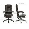 thumbnail image 3 of Vinsetto Massage Office Chair, PU Leather Desk Chair w/ Footrest, Brown, 3 of 10