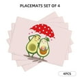 thumbnail image 3 of Placemats Set of 4 / 6, Avocado Lovers Wearing Umbrella Placemats for Dining Table Indoor/Outdoors Heat Resistant Washable Placemats 18" x 12", 3 of 8
