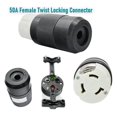 thumbnail image 4 of RV 50 Amp 125V/250V AC Power Inlet Plug Female Twist Locking Connector Black, 4 of 7