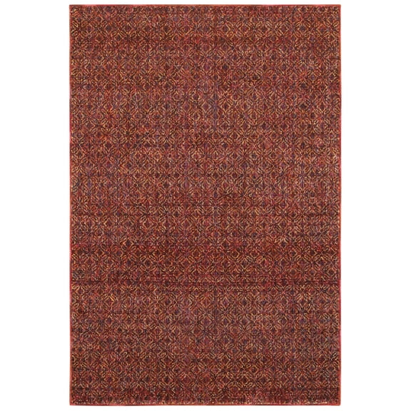 Moretti Hadron Area Rug 8048K Red Single-Color Vibrant 5' 3" x  7' 3" Rectangle