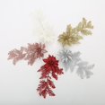 thumbnail image 2 of 5Pcs Christmas Poinsettia Glitter Flower Pine Branches Tree Hanging Party Decor, 2 of 5
