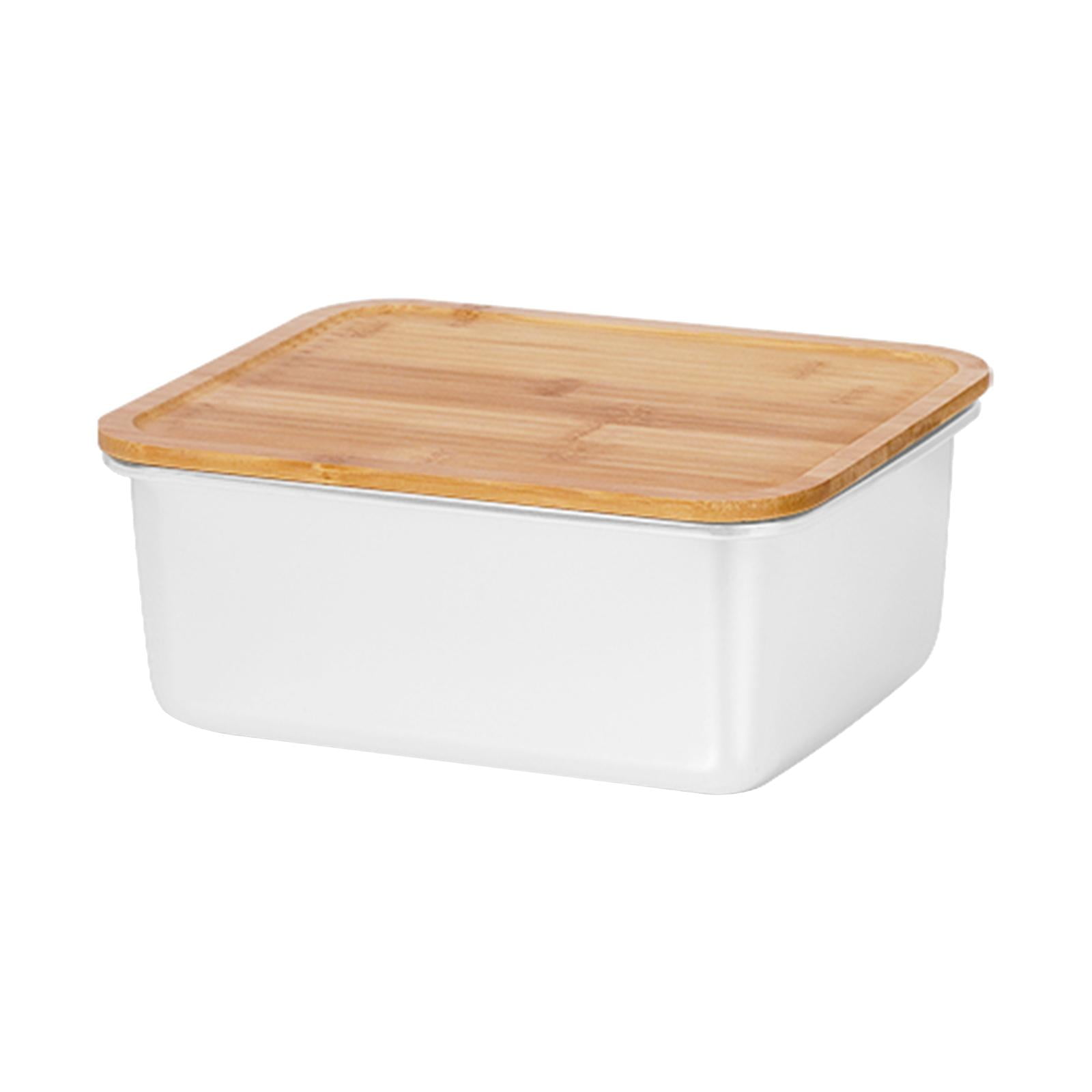 Butter Dish with Lid Extra Large Keeper with Bamboo Lid Cover for
