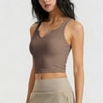 thumbnail image 4 of YueHuiYing Women's V Neck Crop Tops Basic Trendy Notched Sleeveless Slim Fit Summer Y2k Crop Tank Top, 4 of 5