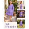 thumbnail image 6 of Cuteduck Women Plus Size Fall Casual Long Sleeve Dress Round Neck Tiered Knitted Flared Sleeve Midi Ruffle Dress 1X-5X, 6 of 9