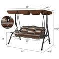 thumbnail image 2 of AECOJOY 3 Persons Outdoor Patio Swing Chair with Cushions and Pillows-Brown, Porch Swing, 2 of 8