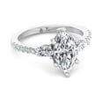 thumbnail image 2 of Cody - Moissanite Marquise Cut Lab Diamond Engagement Ring With Oval & PavÃ© Sidestones, 2 of 4