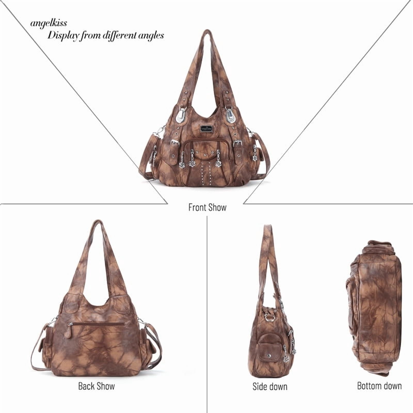 Angel Kiss for Women Large capacity Vegan Leather wallet and Handbags Crossbody Purses Multi pocket shoulder bag