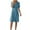 Blue, variant on Ashirexll Womens Summer Dresses, Flowy Dresses for Women, Linen Look Solid Color Turn Down Collar Short Sleeve Button Dress