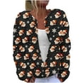 thumbnail image 2 of Fartey Womens Christmas Sweater Plus Size Xmas Printed Cardigans Oversized Long Sleeve Open Front Sweaters Fall Winter Button Up Knitted Coat S-5XL, 2 of 5