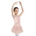 thumbnail image 2 of inlzdz Girls Sleeveless Rhinestone Dance Leotard Dress for Ballet Lyrical Dance Gymnastics Dancewear Pink 10, 2 of 7