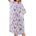 thumbnail image 4 of HELLHERO Butterfly Lavender Bathing Suit Cover Up Polyester Breathable Free Size Long Kimono Swimsuit Cover Up for Mom, 4 of 6