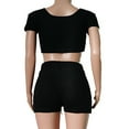 thumbnail image 6 of Tejiojio Casual Women's Shorts Clearance Fashion Women Sexy Solid Color Sportswear Suit 2PC Tracksuit Short Sleeve Sets, 6 of 7