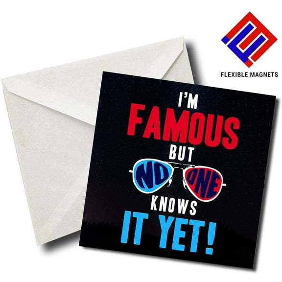 I'm Famous But No One Knows It Yet- Quote Magnet for refrigerator. Great Gift! By Flexible Magnets