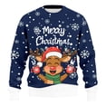 thumbnail image 5 of Merry Christmas Sweatshirt for Men Long Sleeve Crewneck Loose Casual Cute Reindeer Print Pullover Sweatshirts, 5 of 8