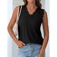 thumbnail image 4 of ANRABESS Womens Lace Trim Tank Tops V Neck Sleeveless Shirts 2026 Summer Casual Trendy Dressy Cami Top Black Large, 4 of 8