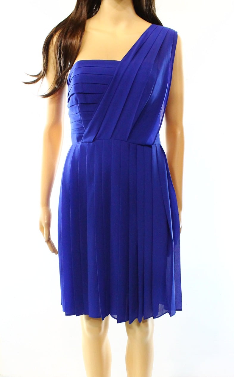 Rachel Roy NEW Pacific Blue Women's Size 4 Pleated One Shoulder Dress ...
