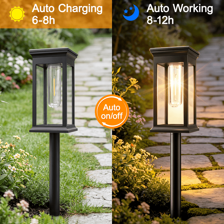 Bright Solar Pathway Lights 8 Pack,Color Changing+Warm White LED Path Lights Outdoor,IP67 Waterproof, Solar Powered Garden Lights for Walkway Yard Backyard Lawn Landscape Decorative Bright Solar Pathway Lights 8 Pack,Color Changing+Warm White LED Path Lights Outdoor,IP67 Waterproof, Solar Powered Garden Lights for Walkway Yard Backyard Lawn Landscape Decorative