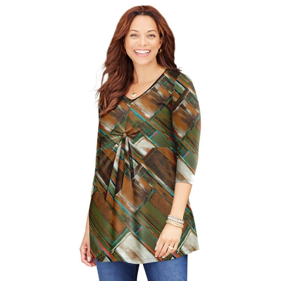 Catherines Women's Plus Size Twist Front Top
