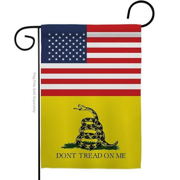 Americana Home & Garden G142839-BO 13 x 18.5 in. USA Gadsden American Historic Vertical Garden Flag with Double-Sided House Decoration Banner Yard Gift