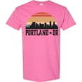 thumbnail image 3 of Inktastic Portland Oregon Skyline Retro Sunset T-Shirt, 3 of 5
