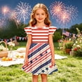 thumbnail image 2 of Grblisyd 4th of July Girls Dresses Size 10-12 Crew Neck Sleeveless American Flag A-Line Dress Independence Day Tank Dress, 2 of 6