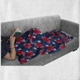 thumbnail image 6 of Navy and Blush Soft Flannel Fleece Throw Blanket, Exotic Flora Pattern Hibiscus Plumeria Blossoms Hawaiian, Cozy Plush for Indoor and Outdoor Use, 50" x 70", Navy Blue Dark Coral, by Ambesonne, 6 of 6
